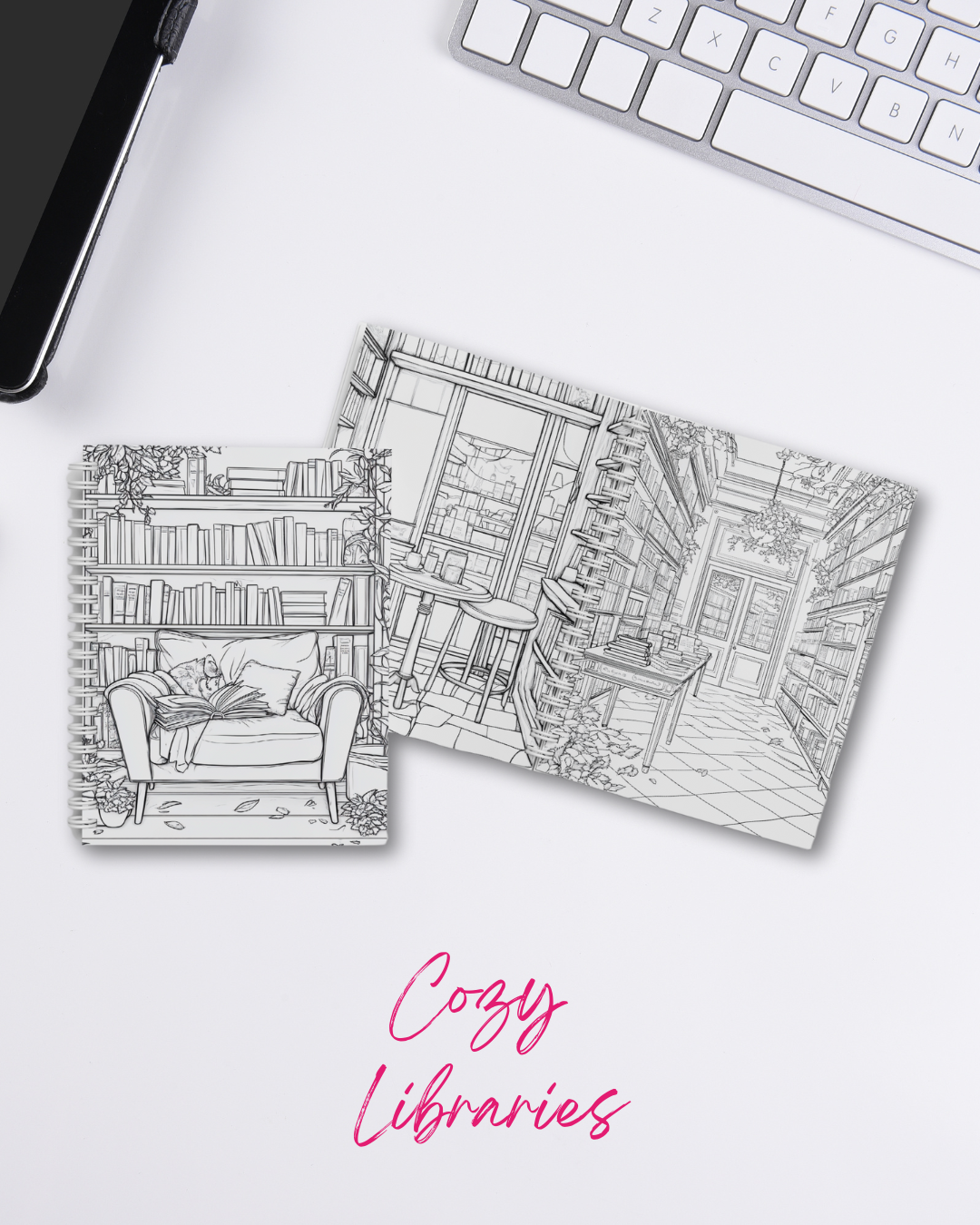 Cozy Libraries - Libro Colorear